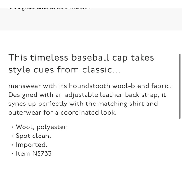 NWOT Madewell Houndstooth Baseball Hat - Picture 4 of 6